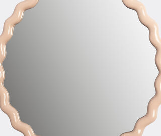 &amp;k Amsterdam 'Zigzag' round mirror, pink BEIGE AMST25MIR246BEI