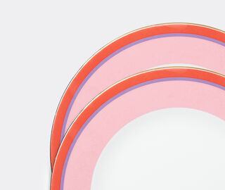 La DoubleJ 'Rainbow Pink' dinner plate, set of two PINK LADJ24DIN907PIN