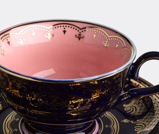 POLSPOTTEN 'Grandpa' tea cup and saucer, set of four MULTICOLOUR POLS22TEA604MUL