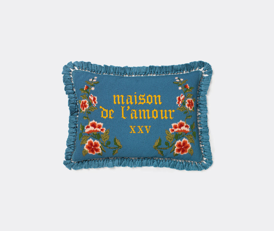 Gucci 'Maison De L'Amour' needlepoint cushion Urban blue GUCC18CUS919BLU