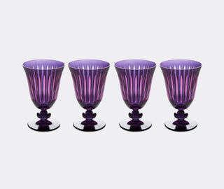 L'Objet 'Prism' wine glass, set of four, purple PURPLE LOBJ24PRI105PUR