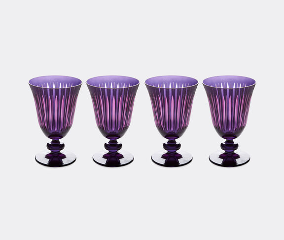 L'Objet 'Prism' wine glass, set of four, purple PURPLE LOBJ24PRI105PUR