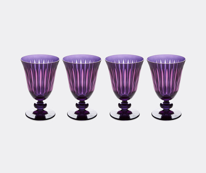L'Objet 'Prism' wine glass, set of four, purple PURPLE LOBJ24PRI105PUR