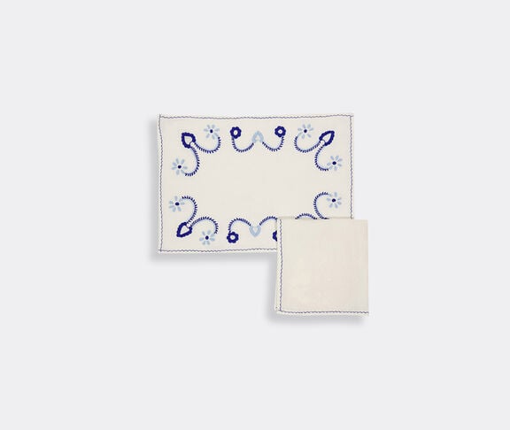 House of Capricorn 'Viana' placemat and napkin set, blue undefined ${masterID} 2