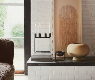 Audo Copenhagen 'Kubus 8' candleholder, black BLACK BYLA22KUB095BLK