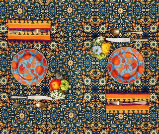 La DoubleJ 'Wildbird' dessert plates, set of two, orange MULTICOLOUR LADJ19WIL273ORA