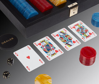 Smythson 'Panama' poker set, black BLACK SMYT24PAN889BLK