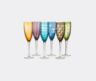 POLSPOTTEN 'Cuttings' champagne glass, set of six MULTICOLOUR POLS22CHA675MUL