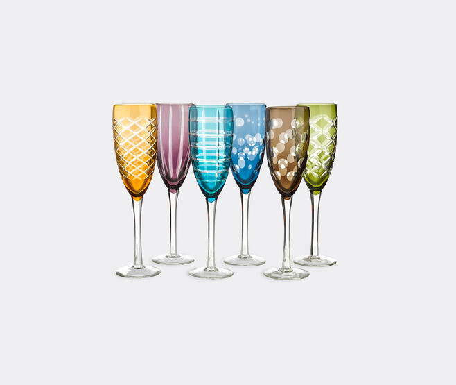 POLSPOTTEN 'Cuttings' champagne glass, set of six MULTICOLOUR POLS22CHA675MUL