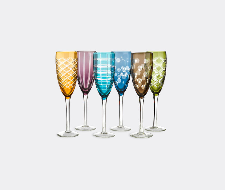 POLSPOTTEN 'Cuttings Champagne glasses', set of six multicolor POLS22CHA675MUL