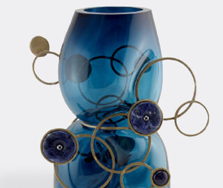 Vanessa Mitrani 'Fairground' vase, duck blue and bronze BLUE VAMI23FAI903BLU