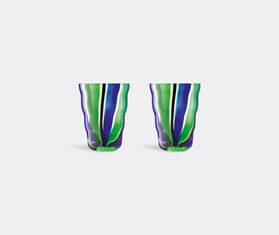 LSA International &#39;Folk&#39; tumbler, set of two, black, blue and green MULTICOLOUR LSAI23FOL457MUL