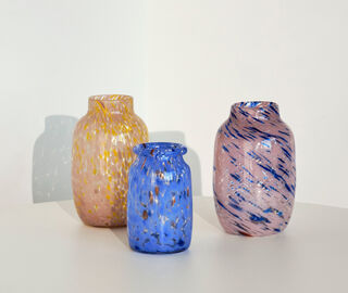 Hay 'Splash' roll neck vase, medium BLUE HAY122SPL952BLU