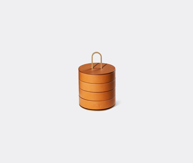 Poltrona Frau 'Zhuang' round stackable case LIGHT BROWN POFR20ZHU638BRW