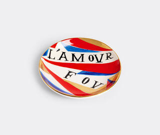 L'Objet 'L'Amour Fou' plate, white, blue and gold MULTICOLOUR LOBJ25RUA826MUL