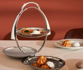 Alessi &#39;Anna Gong&#39; folding cake stand SILVER ALES20ALZ767SIL