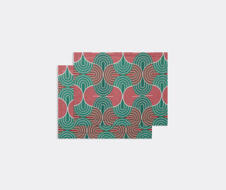 La DoubleJ 'Slinky Verde' tablemat, set of two GREEN LADJ22TAB627MUL