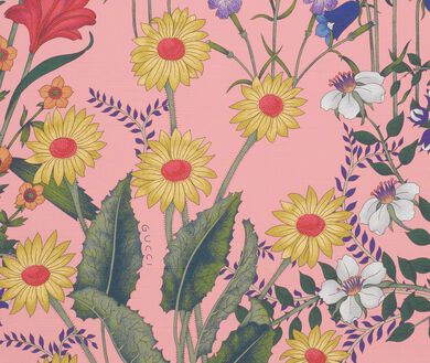 Flora' wallpaper, pink by Gucci | Wallpapers | FRANKBROS