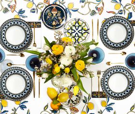 La DoubleJ 'Pietre Dure' dessert plate, set of two MULTICOLOUR LADJ23DES789MUL