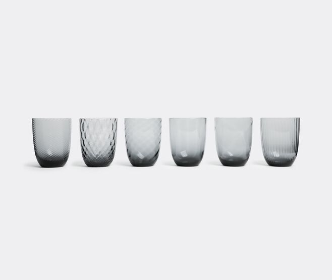 NasonMoretti 'Idra' water glass, set of six GREY NAMO16WAT231GRY