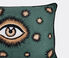 Les-Ottomans 'Eye' cotton embroidered cushion, green green OTTO22COT706MUL