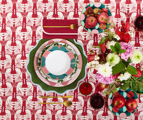 La DoubleJ &#39;Slinky Verde&#39; soup plate, set of two GREEN LADJ24SOU614GRN