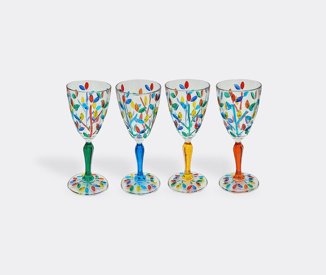 Les-Ottomans 'Floral' glasses, set of four MULTICOLOUR OTTO23CRY255MUL