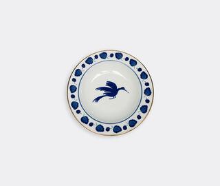 La DoubleJ 'Wildbird' soup and dinner plate set MULTICOLOUR LADJ19WIL334BLU