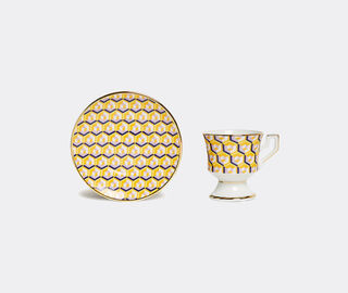 La DoubleJ 'Cubi Mix' espresso cup and saucer, set of six MULTICOLOUR LADJ22ESP341MUL