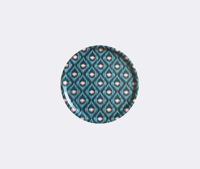 Les-Ottomans 'Ikat' wooden tray, green and pink MULTICOLOUR OTTO20IKA276MUL
