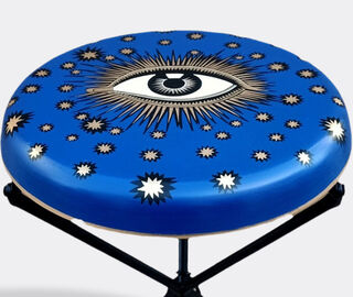 Les-Ottomans 'Eye' iron stool, blue MULTICOLOUR OTTO22HAN737MUL
