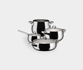 Alessi 'Mami' cookware set, seven pieces SILVER ALES22MAM668SIL