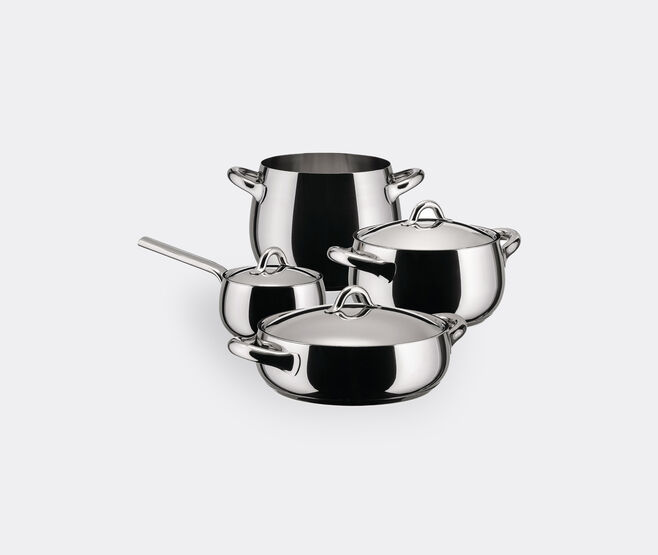 Alessi 'Mami' cookware set, seven pieces SILVER ALES22MAM668SIL