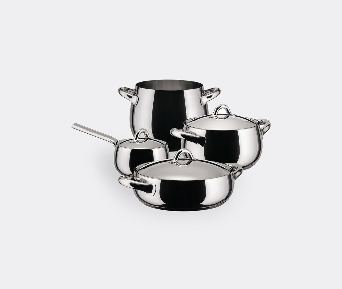 Alessi Mami Seven-piece Cookware Set In Silver