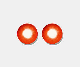 Serax 'D&eacute;' breakfast plate, variation 5, set of two, white and red WHITE SERA24PLA483WHI