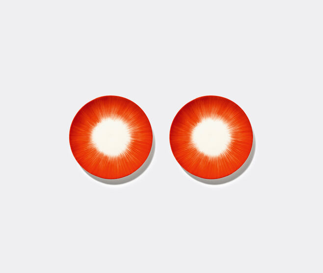 Serax 'D&eacute;' breakfast plate, variation 5, set of two, white and red WHITE SERA24PLA483WHI