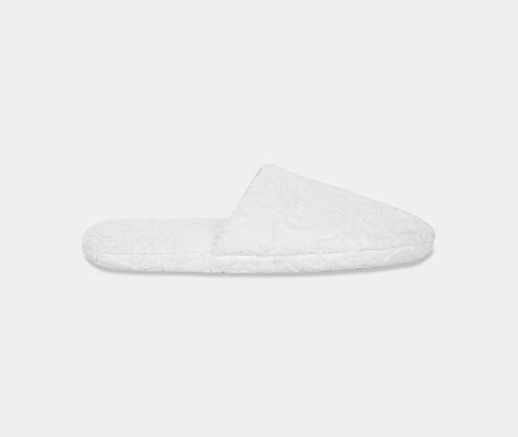 Dolce&Gabbana Casa Jacquard slippers with D&G logo, white WHITE DGCA25WHI031WHI