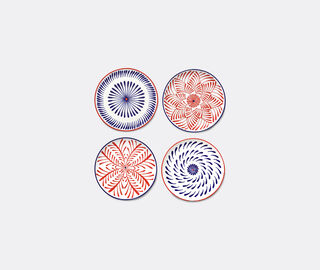 Serax 'Bazaar' dinner plate, set of four, red and blue MULTICOLOUR SERA26DIN015RED