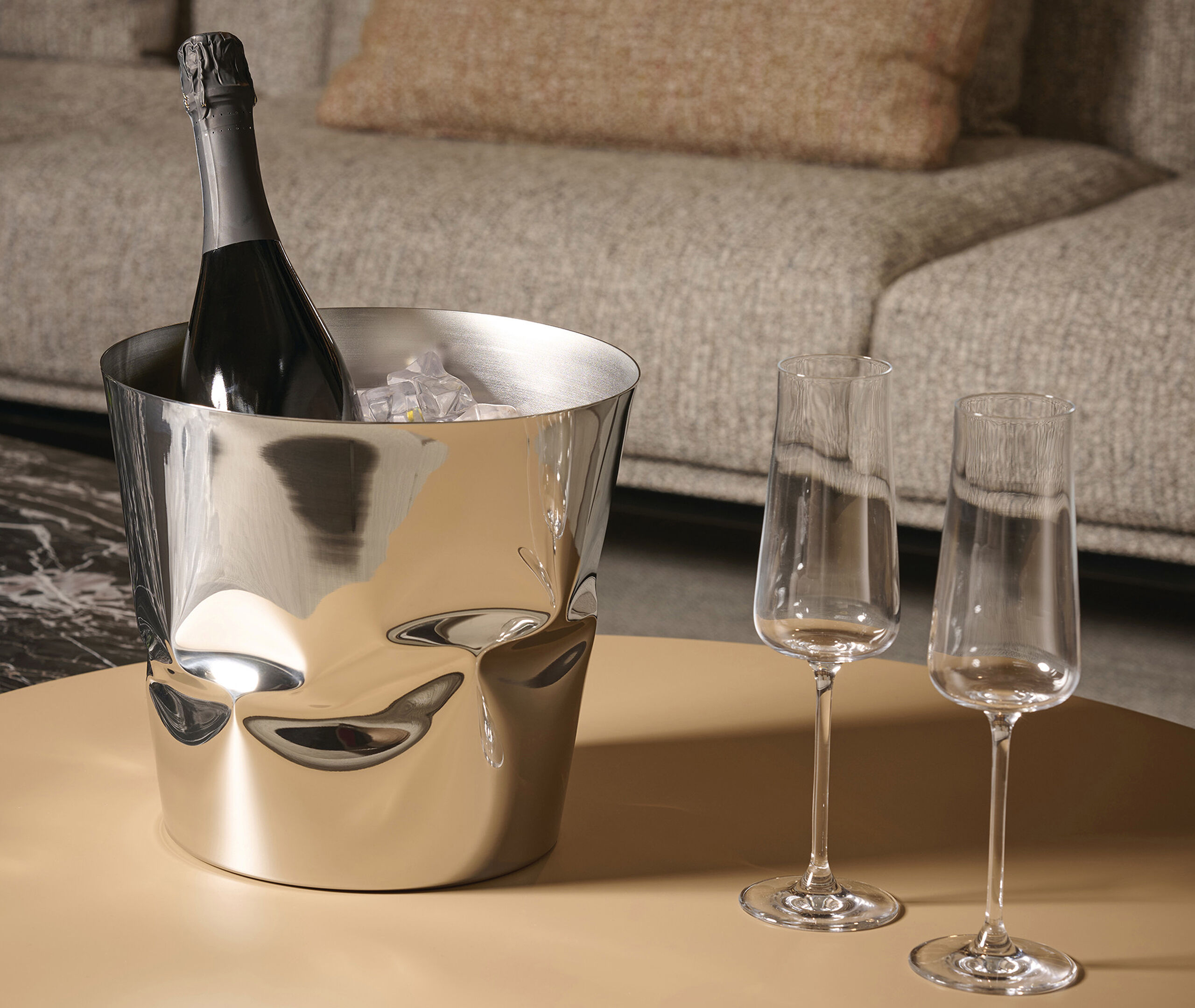 Compressioni' wine cooler, steel by Alessi | Barware | FRANKBROS