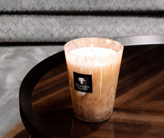 Baobab Collection 'Pearls White' candle, medium PINK BAOB23PEA788MUL