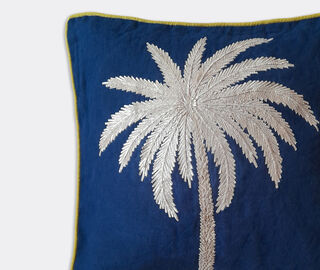 Les-Ottomans 'Palms' embroidered cushion MULTICOLOUR OTTO23EMB163MUL