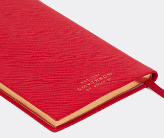 Smythson '2026 Panama' weekly diary with pocket, scarlet red RED SMYT25PAS444RED