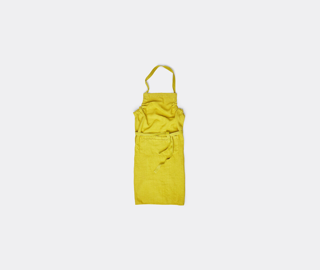 Once Milano Halterneck Linen Apron In Yellow