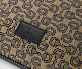 Gucci 'Horsebit' cushion, beige and blue MULTICOLOUR GUCC23CUS548MUL