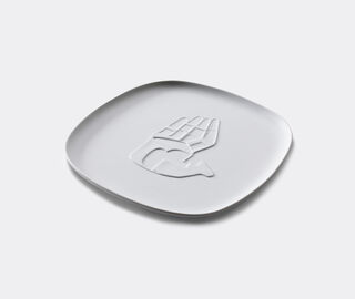 Cassina 'Collection Chandigarh, Le Main Ouvert', square porcelain tray WHITE CASS21SQU282WHI
