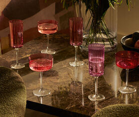 LSA International &#39;Gems&#39; champagne flute, set of four, garnet PINK LSAI23GEM613PIN