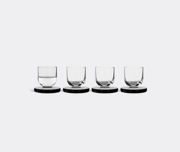 Tom Dixon 'Puck' shot glass, set of four clear / black base ${masterID}