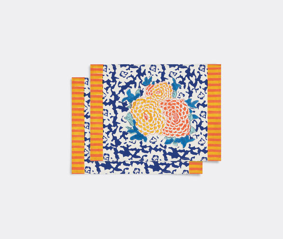 Lisa Corti 'Arabesque Corolla' placemat, set of two, blue and orange undefined ${masterID}
