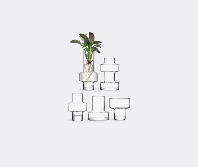 LSA International 'Metropole' mini vases, set of five TRANSPARENT LSAI20MET401TRA