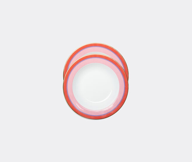 La DoubleJ 'Rainbow Pink' soup plate, set of two PINK LADJ24SOU938PIN